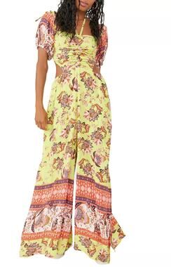 Free People Womens Bali Citrus Skies Jumpsuit Paisley Floral